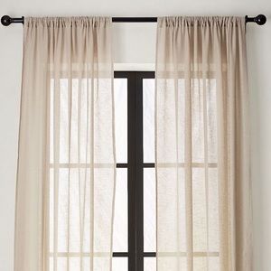 Pottery Barn unlined Belgian Flax Linen Curtain